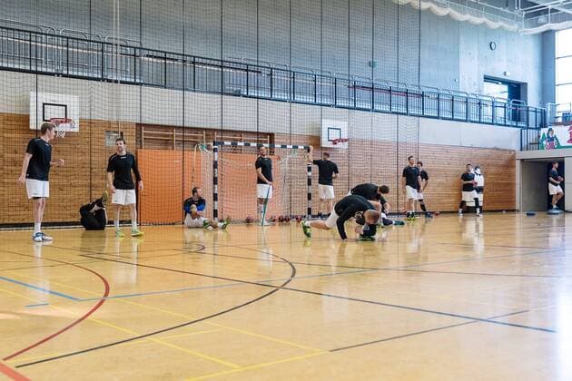 Warmlaufen und Dehnen, HBW Balingen-Weilstetten, Handball, 2. Bundesliga, Oeffentliches Training, 2018 2019, 26.07.2018, HBW Balingen-Weilstetten, Handball, 2. Bundesliga, Oeffentliches Training, 2018 2019, 26.07.2018 Balingen Copyright: xEIBNER SaschaxWaltherx EP_SWA