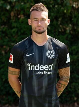 26.07.2018, xjhx, Fussball 1.Bundesliga, Eintracht Frankfurt Fototermin Saison 2018 2019 - Porträttermin 2018 2019 emspor, v.l. Danny Blum (Eintracht Frankfurt) Frankfurt am Main