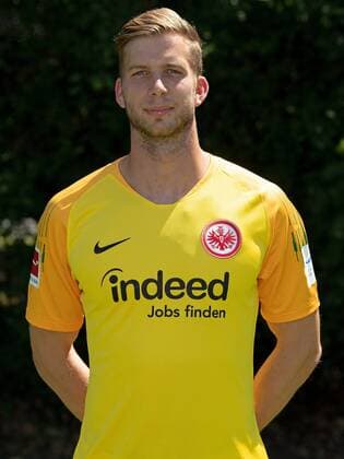 26.07.2018, xjhx, Fussball 1.Bundesliga, Eintracht Frankfurt Fototermin Saison 2018 2019 - Porträttermin 2018 2019 emspor, v.l. Felix Wiedwald (Eintracht Frankfurt) Frankfurt am Main