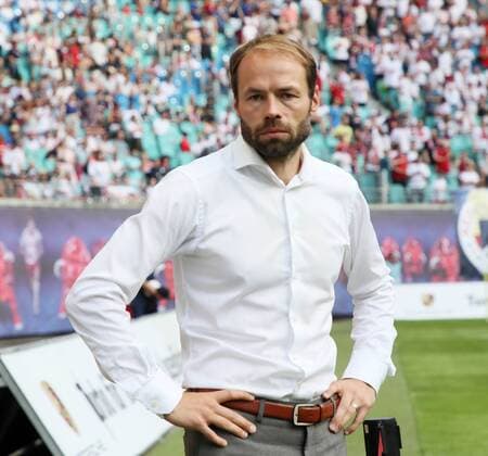 RB Leipzig - BK Haecken Fussball Euro League Quali Leipzig, 26.07.2018, Red Bull Arena, Fussball, UEFA EURO EM Europameisterschaft Fussball League , Qualifikation, 2.Runde, Hinspiel, RB Leipzig vs. BK Häcken , Im Bild; Trainer Andreas Alm, BK Häcken ,
