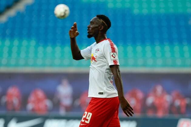26.07.2018, xtgx, Fussball Europa League Qualifikation 2.Runde, RB Leipzig - BK Haecken emspor, v.l. Jean-Kevin Augustin (Leipzig, 29) Jubel, Torjubel, jubelt über das Tor, celebrate the goal, celebration Leipzig