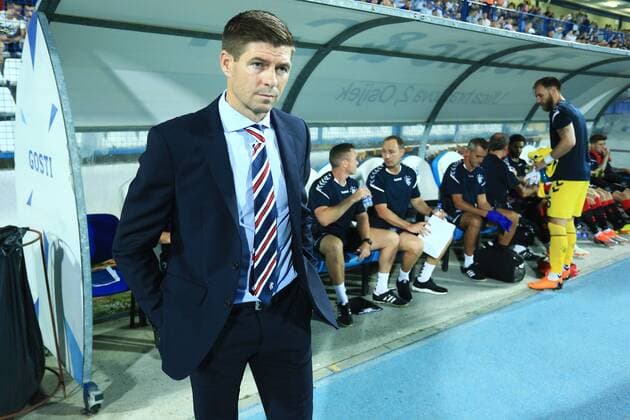 European league Osijek Rangers 26.07.2018., Croatia, Osijek - , European league - qualifiers Osijek - Rangers. Steven Gerrard  DavorxJavorovic PIXSELL