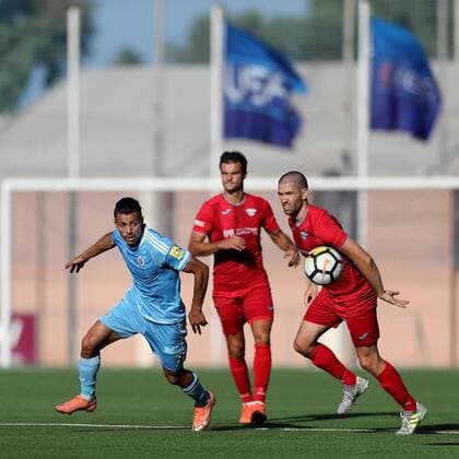 26 07 2018 - National Stadium, Ta Qali, Malta UEFA Europa League 2018 2019 Second Qualifying Round, 1st Leg Moha (L) of SK of Slovan Bratislava during the UEFA Europa League, Second Qualifying Round, first leg match between Balzan FC of Malta and SK Slovan Bratislava at the Centenary Stadium, Ta Qali, Malta on 26 July, 2018. Balzan FC won the first leg 2-1. Balzan FC v SK Slovan Bratislava - UEFA Europa League 2018 19 UEL_18_19