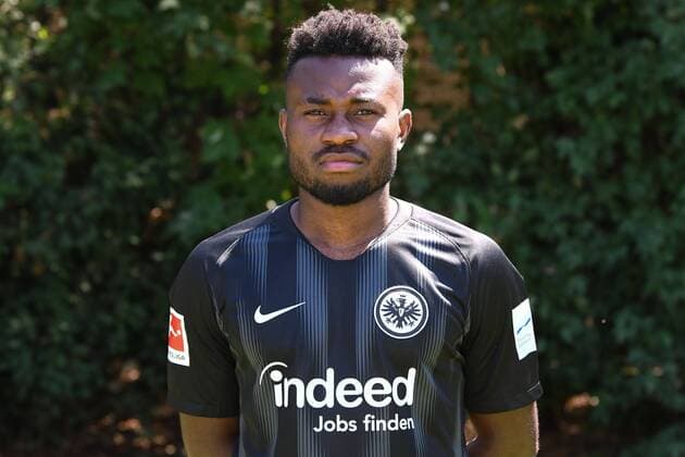 26.07.2018, xjhx, Fussball 1.Bundesliga, Eintracht Frankfurt Fototermin Saison 2018 2019, 1.BL, PortraÌˆttermin, Nelson Mandela Mbouhom (Eintracht Frankfurt) Frankfurt am Main
