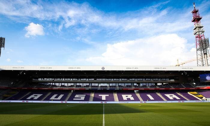 SOCCER - BL, A.Wien vs Wacker VIENNA,AUSTRIA,27.JUL.18 - SOCCER - tipico Bundesliga, FK Austria Wien vs FC Wacker Innsbruck. Image shows a tribune stand in the Generali Arena. GEPAxpictures xPhilippxBrem