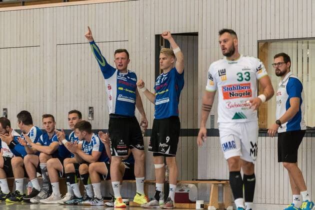 Jubel VfL Pfullingen, FRISCH AUF! Goeppingen vs. VfL Pfullingen , 24. Sparkassen-Cup , Handballl, DKB, Herren, 1.Bundesliga, 3.Liga, Saison 18 19, GER, 27.07.2018, FRISCH AUF! Goeppingen vs. VfL Pfullingen , 24. Sparkassen-Cup , Handballl, DKB, Herren, 1.Bundesliga, 3.Liga, Saison 18 19, GER, 27.07.2018 Altensteig Copyright: xEIBNER WolfgangxFrankx EP_WFK