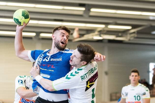 Lukas List (VfL Pfullingen 33), Joscha Ritterbach (Frisch Auf Goeppingen 05), FRISCH AUF! Goeppingen vs. VfL Pfullingen , 24. Sparkassen-Cup , Handballl, DKB, Herren, 1.Bundesliga, 3.Liga, Saison 18 19, GER, 27.07.2018, FRISCH AUF! Goeppingen vs. VfL Pfullingen , 24. Sparkassen-Cup , Handballl, DKB, Herren, 1.Bundesliga, 3.Liga, Saison 18 19, GER, 27.07.2018 Altensteig Copyright: xEIBNER WolfgangxFrankx EP_WFK