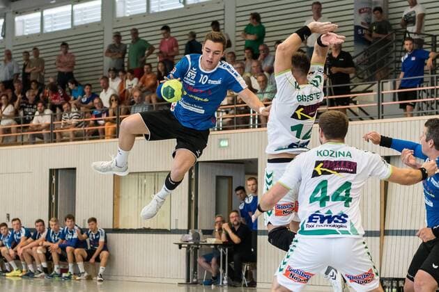 Niklas Roth (VfL Pfullingen 10), Jacob Bagersted (Frisch Auf Goeppingen 14), Kresimir Kozina (Frisch Auf Goeppingen 44), FRISCH AUF! Goeppingen vs. VfL Pfullingen , 24. Sparkassen-Cup , Handballl, DKB, Herren, 1.Bundesliga, 3.Liga, Saison 18 19, GER, 27.07.2018, FRISCH AUF! Goeppingen vs. VfL Pfullingen , 24. Sparkassen-Cup , Handballl, DKB, Herren, 1.Bundesliga, 3.Liga, Saison 18 19, GER, 27.07.2018 Altensteig Copyright: xEIBNER WolfgangxFrankx EP_WFK