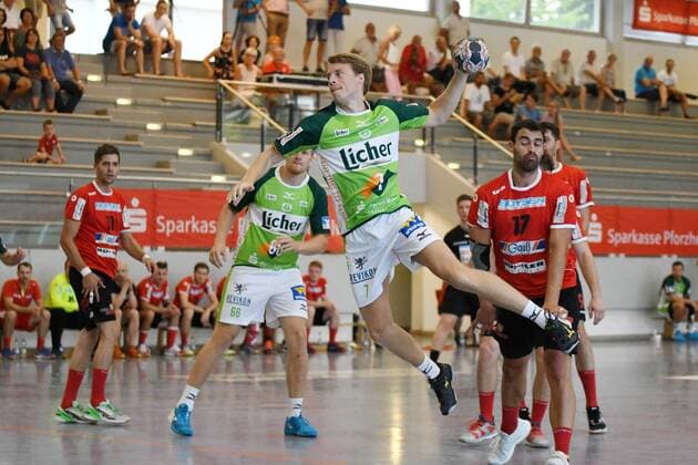 Kristian Bjoernsen (HSG Wetzlar) bei einem Angriff, Sparkassen-Cup Altensteig, TSV Altensteig vs. HSG Wetzlar, Handball, 27.07.2018, Sparkassen-Cup Altensteig, TSV Altensteig vs. HSG Wetzlar, Handball, 27.07.2018, Altensteig Copyright: xEIBNER Florian_Schustx EP_SCHUST