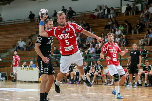 Max Darj ( 5, Bergischer HC) beim Wurf HSG REMUS Bärnbach Köflach vs Bergischer HC, Handball, Testspiel, 1. Bundesliga, 27.07.18 Köflach Lipizanerheimat Österreich Sporthalle Bärnbach