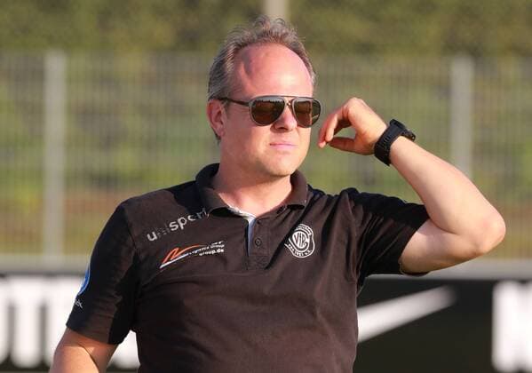 Trainer Daniel Weber (VfR Garching) Fussball Regionalliga Bayern 24.07.2018 SV Heimstetten - VfR Garching