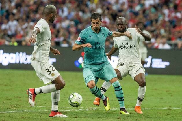 July 28, 2018 - Singapore - Henrikh Mkhitaryan of Arsenal in action during the International Champions Cup match between Arsenal and Paris Saint Germain at the National Stadium. Soccer 2018: Champions Cup: Arsenal 4:1 Paris St Germain  - ZUMA 20180728_mda_h321_005 Copyright: xDanialxHakimx
