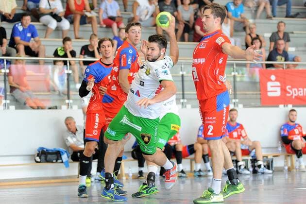 Simon Bammert (TSV Otmar St.Gallen 11) Handball, Maenner, Vorbereitungsturnier, 54.Sparkassen-Cup,Altensteig,Spiel um Platz5, 29.07.2018, Foto:TBaur Eibner TSV Otmar St.Gallen vs. HBW Balingen-Weilstetten Esslingen Copyright: xEIBNER TobiasxBaurx EP_TBR