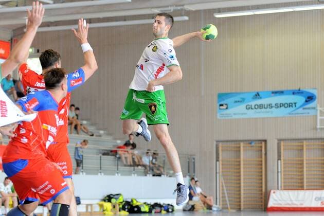 Dominik Jurilj (TSV Otmar St.Gallen 15) Handball, Maenner, Vorbereitungsturnier, 54.Sparkassen-Cup,Altensteig,Spiel um Platz5, 29.07.2018, Foto:TBaur Eibner TSV Otmar St.Gallen vs. HBW Balingen-Weilstetten Esslingen Copyright: xEIBNER TobiasxBaurx EP_TBR