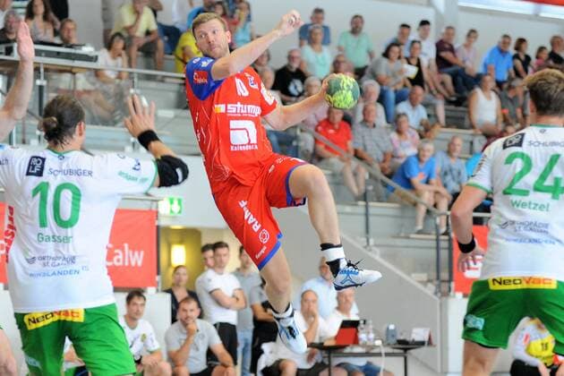 Lars Friedrich (HBW Balingen-Weilstetten 10) Handball, Maenner, Vorbereitungsturnier, 54.Sparkassen-Cup,Altensteig,Spiel um Platz5, 29.07.2018, Foto:TBaur Eibner TSV Otmar St.Gallen vs. HBW Balingen-Weilstetten Esslingen Copyright: xEIBNER TobiasxBaurx EP_TBR