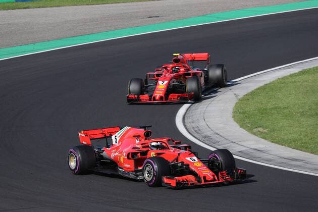 Photo4 LaPresse 29 07 2018 Budapest, Hungary Grand Prix Formula One Hungary 2018 In the pic: Sebastian Vettel (GER) Scuderia Ferrari SF71H and Kimi Raikkonen (FIN) Scuderia Ferrari SF71H  Copyright: xPhoto4 LaPressex
