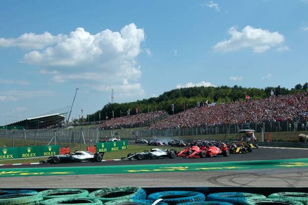 FORMULA 1 - Hungarian GP BUDAPEST,HUNGARY,29.JUL.18 - MOTORSPORTS, FORMULA 1 - Grand Prix of Hungary, Hungaroring. Image shows the start of the race with Lewis Hamilton (GBR Mercedes GP). GEPAxpictures xFritzxMueller