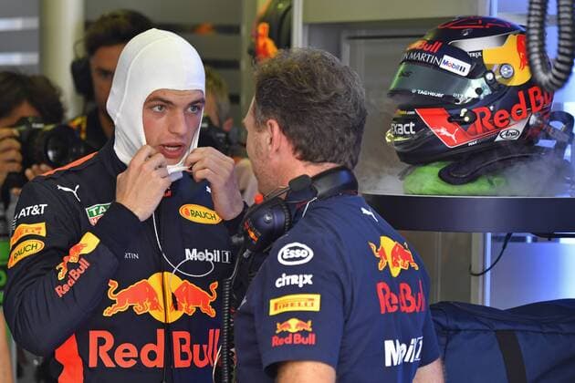 Motorsports: FIA Formula One World Championship WM Weltmeisterschaft 2018, Grand Prix of Hungary, 33 Max Verstappen (NLD, Aston Martin Red Bull Racing), Christian Horner (GBR, Aston Martin Red Bull Racing), Budapest Hungary