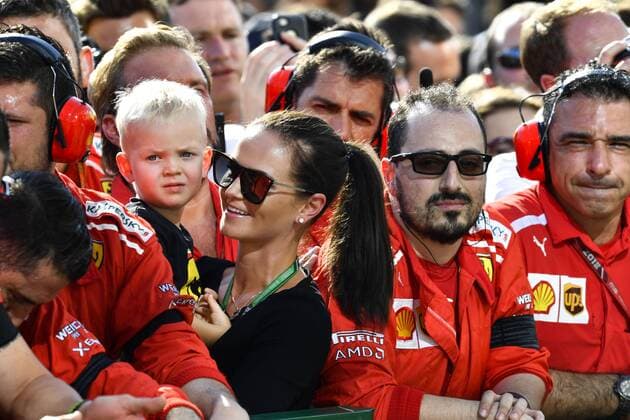 Motorsports: FIA Formula One World Championship WM Weltmeisterschaft 2018, Grand Prix of Hungary, Minttu Virtanen, wife of Kimi Raikkonen (FIN, Scuderia Ferrari), and her son Robin Budapest Hungary