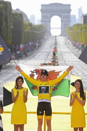 PARIS CHAMPS-ELYSEES, FRANCE - JULY 29 : THOMAS Geraint (GBR) of Team SKY during stage 21 of the 105th edition of the 2018 Tour de France cycling race, a stage of 116 kms between Houilles and Paris Champs-Elysees on July 29, 2018 in Paris Champs-Elysees, France, 29 07 18 CYCLISME : Tour de France - Etape 21 - Houilles Paris Champs-Elysees - 29 07 2018 PhotoNews Panoramic 