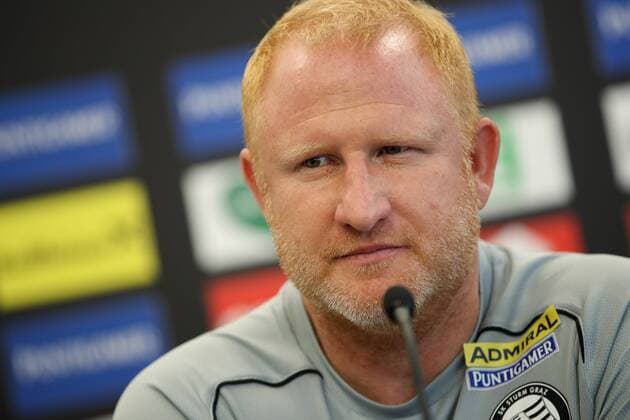 SOCCER - UEFA CL quali, Ajax vs Sturm GRAZ,AUSTRIA,31.JUL.18 - SOCCER - UEFA Champions League qualification, SK Sturm Graz vs AFC Ajax Amsterdam, preview, press conference PK Pressekonferenz Sturm. Image shows head coach Heiko Vogel (Sturm). GEPAxpictures xChristianxWalgram