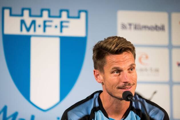 180731 Malmö FFs Markus Rosenberg under en presskonferens och träning inför Champions League matchen mellan Malmö FF och Cluj i andra kvalomgangen den 31 juli 2018 i Malmö. Copyright: MATHILDAxAHLBERG BB180731MA004