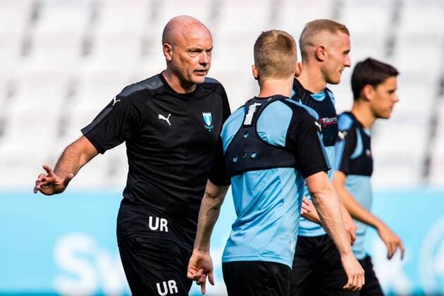 180731 Malmö FFs tränare Uwe Rösler under en träning inför Champions League matchen mellan Malmö FF och Cluj i andra kvalomgangen den 31 juli 2018 i Malmö. Copyright: MATHILDAxAHLBERG BB180731MA036