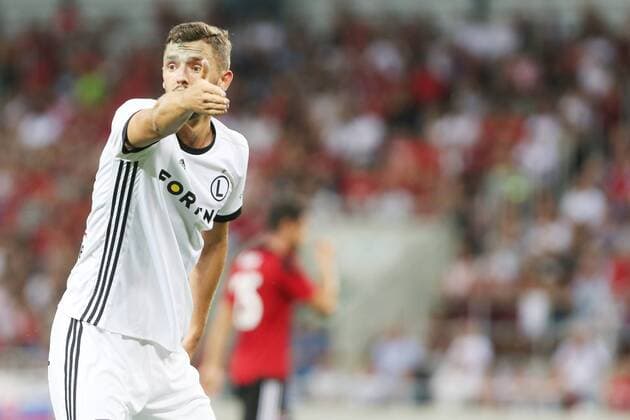 Fußball, CL Qualifikation, Spartak Trnava - Legia Warschau TRNAVA 31.07.2018 PILKA NOZNA II RUNDA ELIMINACYJNA LIGA MISTRZOW SEZON 2018 19: SPARTAK TRNAWA - LEGIA WARSZAWA--- UEFA CHAMPIONS LEAGUE SECOND QUALIFYING ROUND MATCH SPARTAK TRNAWA - LEGIA WARSZAWA NZ. MATEUSZ WIETESKA (LEGIA) FOT. MICHAL CHWIEDUK FOKUSMEDIA.COM.PL NEWSPIX.PL --- Newspix.pl  180731CHW032