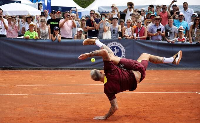 TENNIS - ATP Tennis Herren Generali Open 2018 KITZBUEHEL,AUSTRIA,01.AUG.18 - TENNIS - ATP World Tour, Generali Open. Image shows Marko Arnautovic. GEPAxpictures xMatthiasxHauer