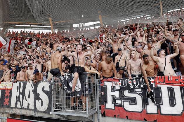 GRAZ, 01-08-2018 , Merkur Arena, football season 2018 2019, UEFA Champions League second qualifying round , 2nd leg , fans in the stands of the stadium during the match Sturm Graz - Ajax . Sturm Graz - Ajax  x2372356x