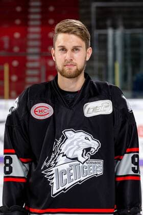 01.08.2018 - Eishockey - Saison 2018 2019 - DEL - Pressetermin: Thomas Sabo Ice Tigers Icetigers Nürnberg Portraits - ThHa - Luca Glaeser Gläser (98, Thomas Sabo Ice Tigers ) - Portrait, Einzelbild