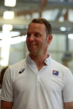 01.08.2018, xtgx, Handball Testspiel, SC Magdeburg - Japan, emspor, v.l. Dagur Sigurdsson (Japan, Trainer) Beetzendorf