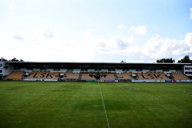 SOCCER - UEFA EL quali, Lillestroem vs LASK LILLESTROEM,NORWAY,02.AUG.18 - SOCCER - UEFA Europa League qualification, Lillestroem SK vs LASK Linz. Image shows an overview of the stadium. GEPAxpictures xFlorianxErtl