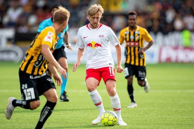 180802 Emil Forsberg of Leipzig during the UEFA Europa League qualifying match between Häcken and RB Leipzig on August 2, 2018 in Gothenburg. Copyright: MICHAELxERICHSEN BB180802MI025