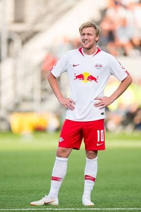 180802 Emil Forsberg of Leipzig during the UEFA Europa League qualifying match between Häcken and RB Leipzig on August 2, 2018 in Gothenburg. Copyright: MICHAELxERICHSEN BB180802MI061