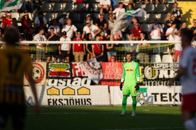 180802 Goalkeeper Marius Müller of Leipzig during the UEFA Europa League qualifying match between Häcken and RB Leipzig on August 2, 2018 in Gothenburg. Copyright: MICHAELxERICHSEN BB180802MI067