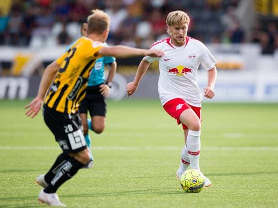 180802 Emil Forsberg of Leipzig during the UEFA Europa League qualifying match between Häcken and RB Leipzig on August 2, 2018 in Gothenburg. Copyright: MICHAELxERICHSEN BB180802MI074