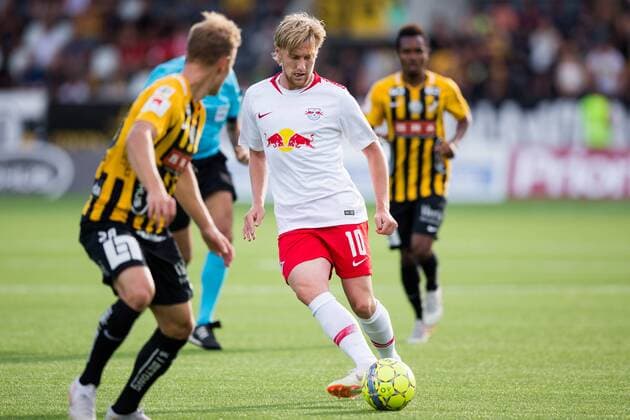 180802 Emil Forsberg of Leipzig during the UEFA Europa League qualifying match between Häcken and RB Leipzig on August 2, 2018 in Gothenburg. Copyright: MICHAELxERICHSEN BB180802MI075