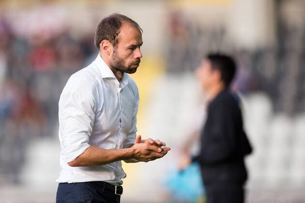 180802 Coach Andreas Alm of Häcken during the UEFA Europa League qualifying match between Häcken and RB Leipzig on August 2, 2018 in Gothenburg. Copyright: MICHAELxERICHSEN BB180802MI080