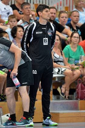 Handball, Herren, Saison 2018 19, Mini-Turniner in der MBS-Arena, Japan - 1. VfL Potsdam, Cheftrainer Daniel Deutsch (1. VfL Potsdam), 03.08.18, Copyright: xMichaelxHundtx xMatthiasxKochx