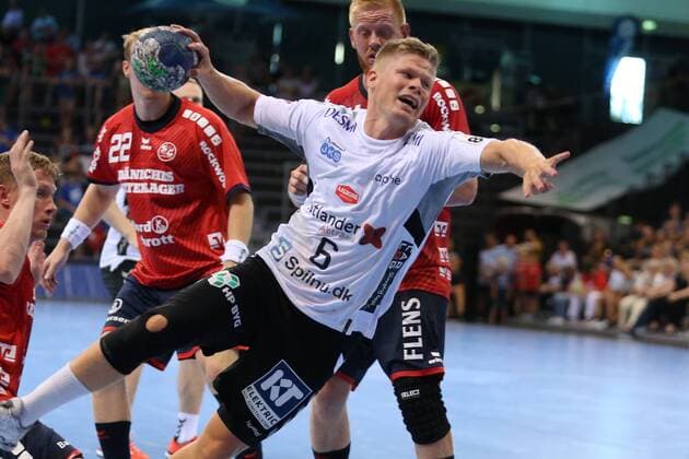 17. Jacob Cement Cup, Handball, Testspiel, 03.08.18 Sebastian Barthold (Aalborg Handbold, 06)