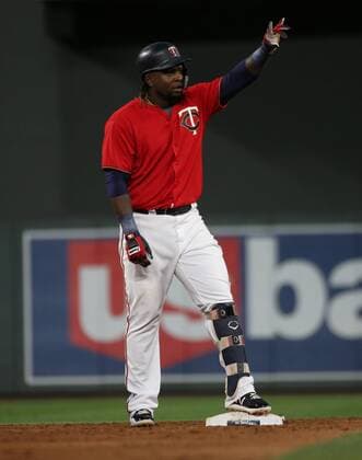 August 3, 2018 - Minneapolis, MN, USA - The Minnesota Twins Miguel Sano waves to the crowd after driving in a pair of runs with a double in the second inning against the Kansas City Royals on Friday, Aug. 3, 2018, at Target Field in Minneapolis. Kansas City at Minnesota - ZUMAm67_ 20180803_zaf_m67_030 Copyright: xAlexxKormannx