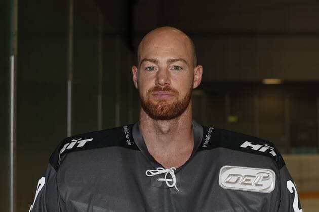 offizielles Mannschaftsfoto der Koelner Haie, 04.08.2018 Gustaf Wesslau (Koelner Haie, 29); offizielles Mannschaftsfoto Portrait der Koelner Haie am 04.08.2018 in der Trainingshalle K2 in Koeln (Deutschland).