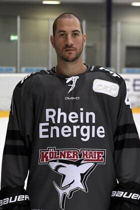 Eishockey DEL Mannschaftsfoto und Spielerportraits Kölner Haie Koelns Steven Pinizotto (Nr.41)