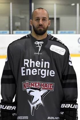 Eishockey DEL Mannschaftsfoto und Spielerportraits Kölner Haie Koelns Felix Schuetz (Nr.55)