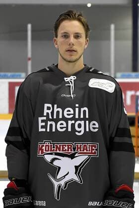 Eishockey DEL Mannschaftsfoto und Spielerportraits Kölner Haie Koelns Dani Bindels (Nr.37)