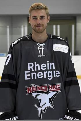 Eishockey DEL Mannschaftsfoto und Spielerportraits Kölner Haie Koelns Pascal Zerressen (Nr.27)