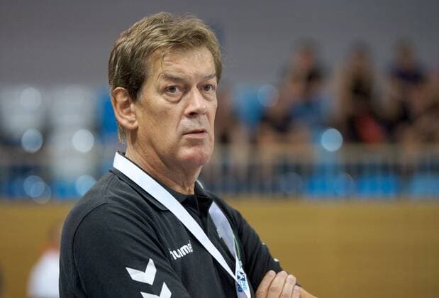 Handball 03.08.2018 Saisonstart Saison 2018 2019 BLITZTURNIER in der MBS Arena Potsdam FUECHSE Berlin geg 1 VfL Potsdam Velimir PETKOVIC Trainer Fuechse