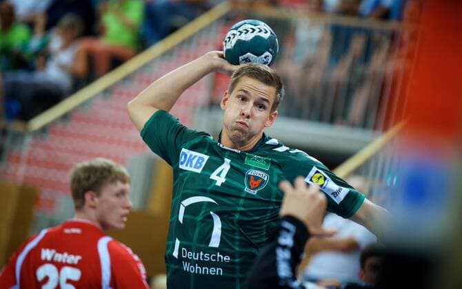 Handball 03.08.2018 Saisonstart Saison 2018 2019 BLITZTURNIER in der MBS Arena Potsdam FUECHSE Berlin geg 1 VfL Potsdam Bjarki Mar ELISSON 4 Fuechse