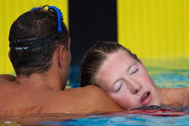 Sport Themen der Woche KW31 Sport Bilder des Tages 180804 Jan Micka of Czech Republic and Henrik Christiansen of Norway after competing in the qualification of men s 1500 meter freestyle swimming during the European Championships on August 4, 2018 in Glasgow. Photo: Joel Marklund BILDBYRN kod JM 87766 *** 180804 Jan Micka of Czech Republic and Henrik Christiansen of Norway after competing in the qualification of 1500 meters freestyle swimming during the European Championships on August 4, 2018 in Glasgow Photo Joel Marklund BILDBYR N Code JM 87766  Copyright: JOELxMARKLUND BB180804JM059
